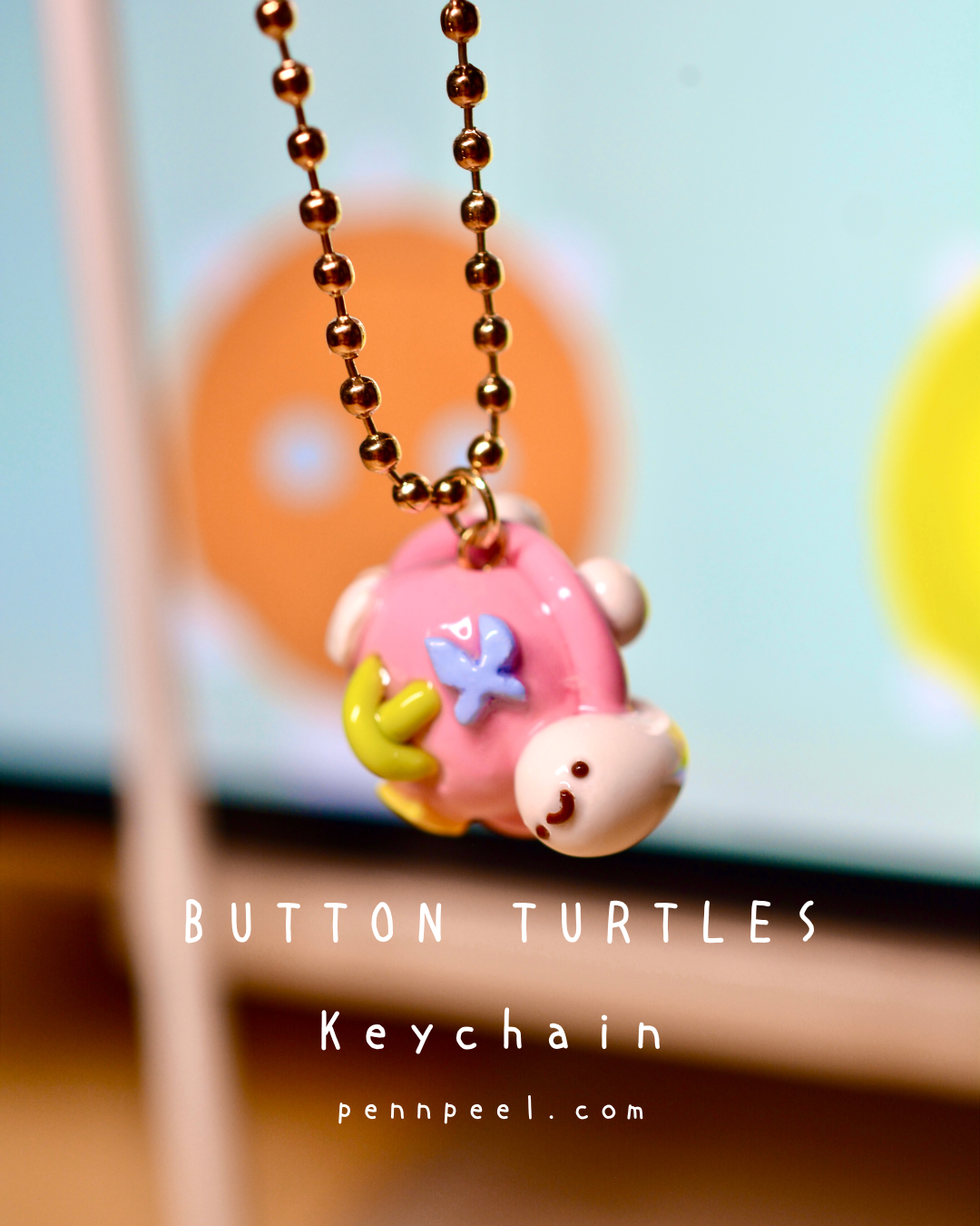 Button Turtle Keychain - Blush Pink 💗 (Pre-order)