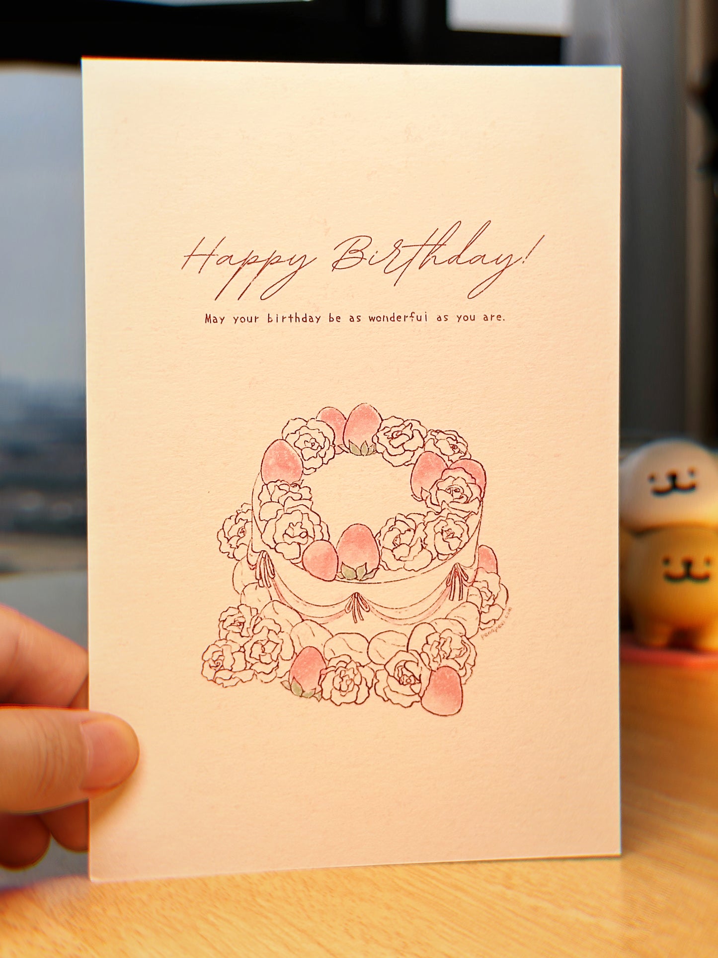 Strawberry Cake Birthday Postcard ππ