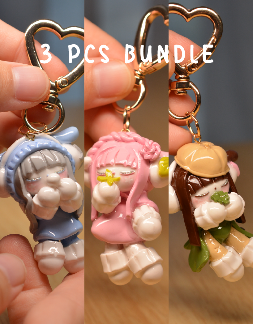 Bundle - 3 Pcs Puppybunny Keychain (Pre-order)❄️🌸🍀