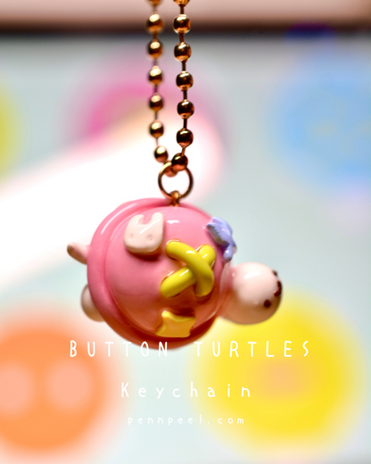 Button Turtle Keychain -  Blush Pink 💗 (Pre-order)