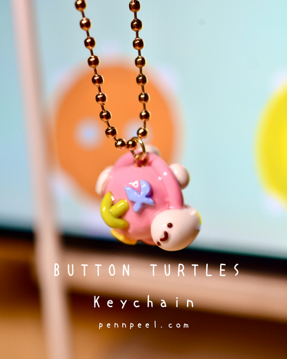 Button Turtle Keychain -  Blush Pink 💗 (Pre-order)