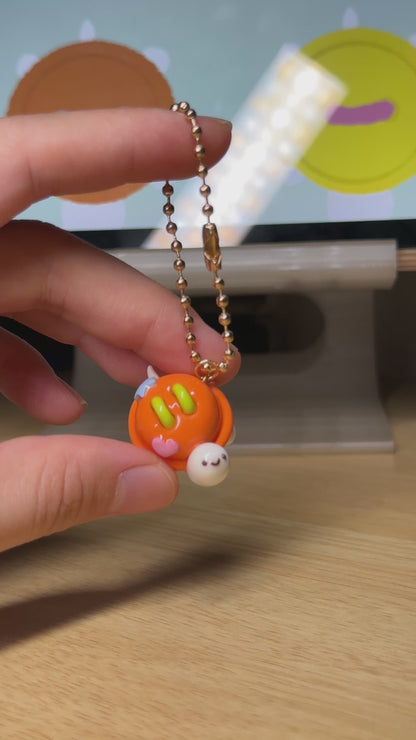 Button Turtle Keychain -  Vibrant Orange 🧡 (Pre-order)