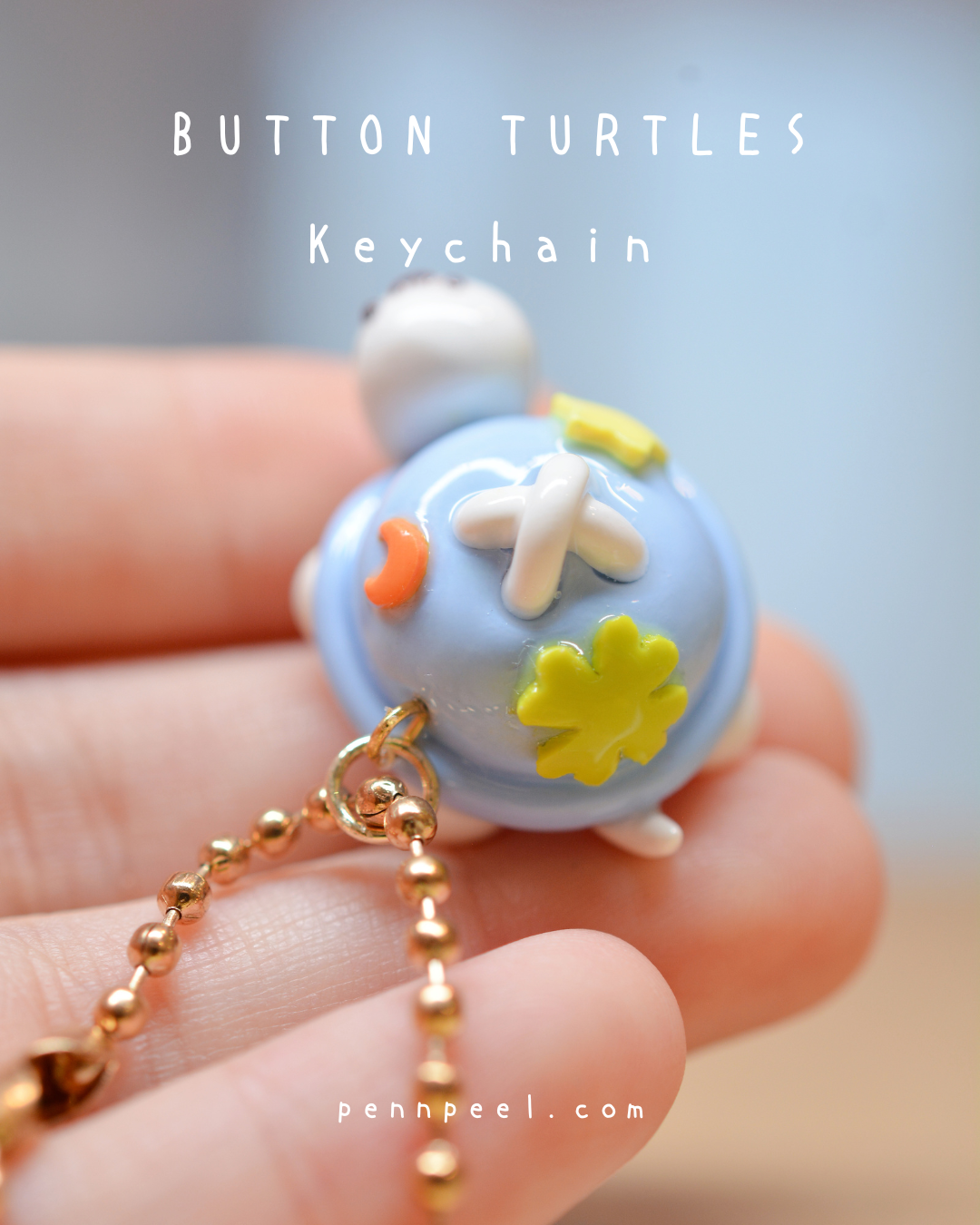 Button Turtle Keychain - Sky Blue 🩵 (Pre-order)