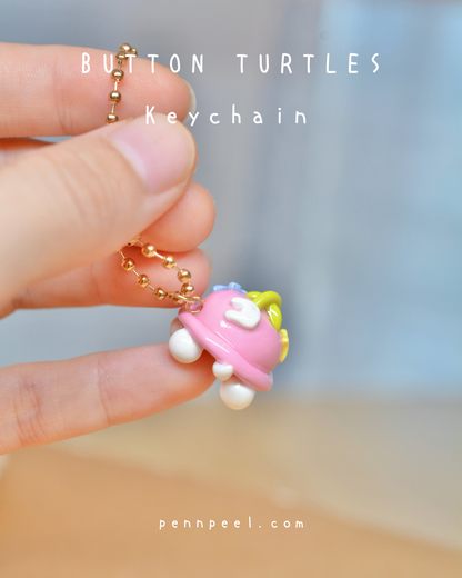 Button Turtle Keychain -  Blush Pink 💗 (Pre-order)