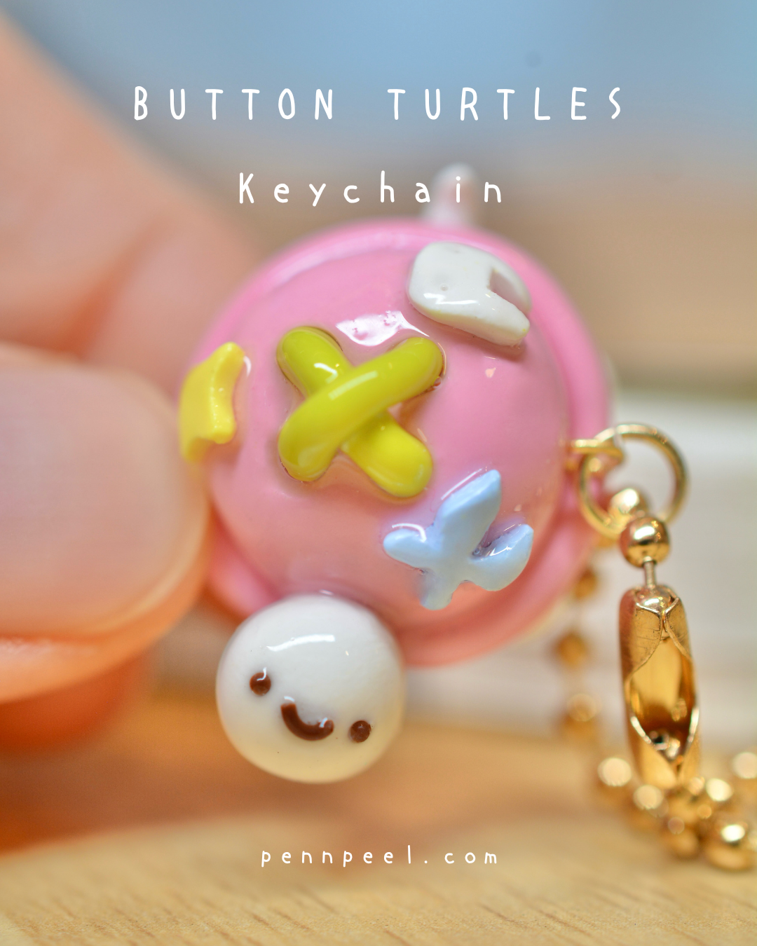 Button Turtle Keychain -  Blush Pink 💗 (Pre-order)
