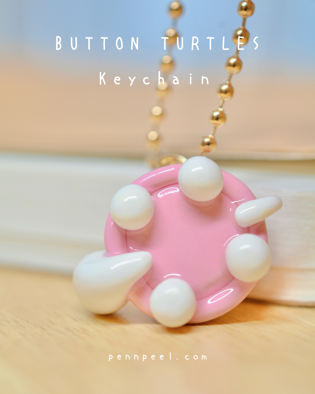 Bundle - 5 pcs Button Turtles Keychains (Pre-order) 🩵🩷💛💚🧡