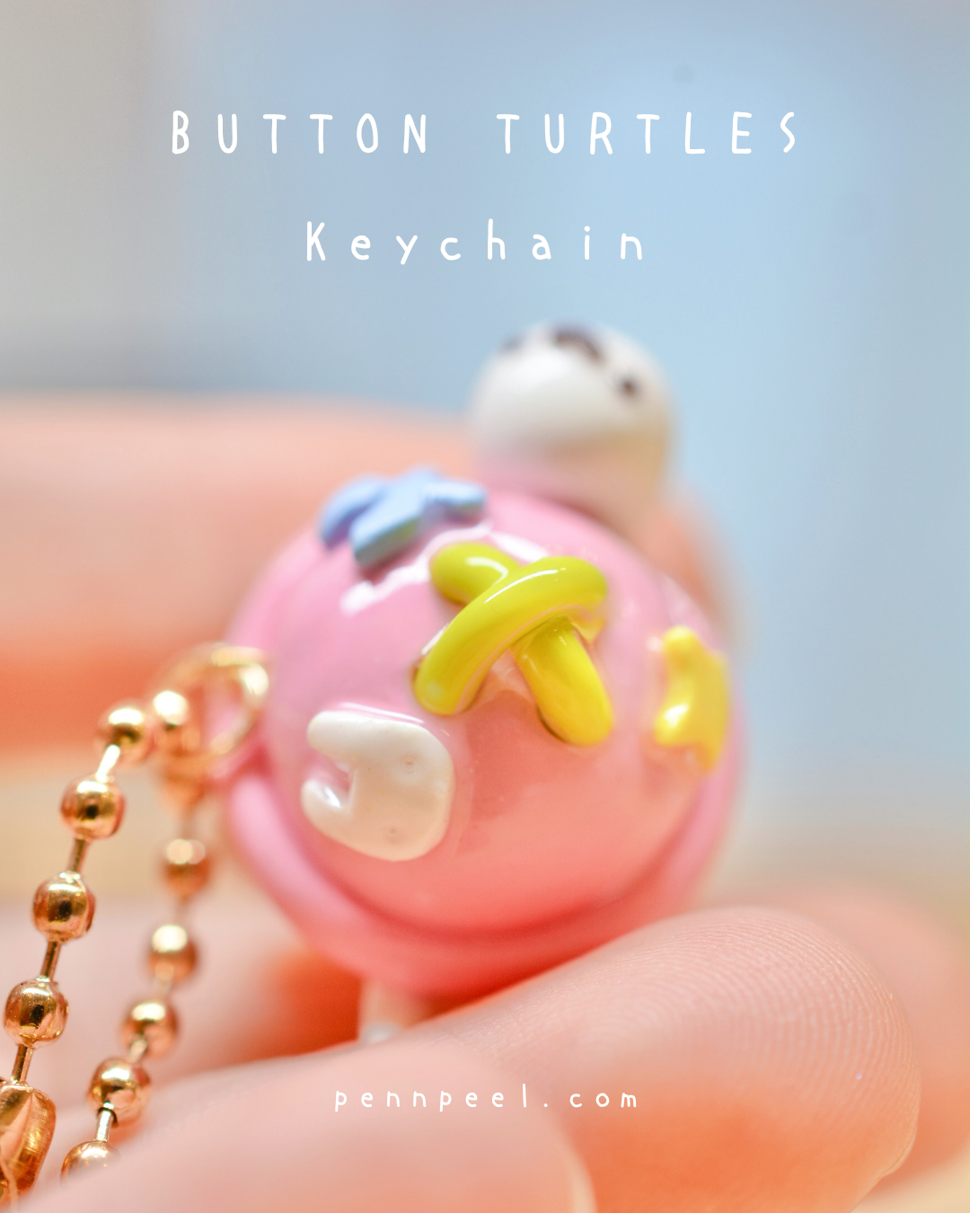 Button Turtle Keychain -  Blush Pink 💗 (Pre-order)