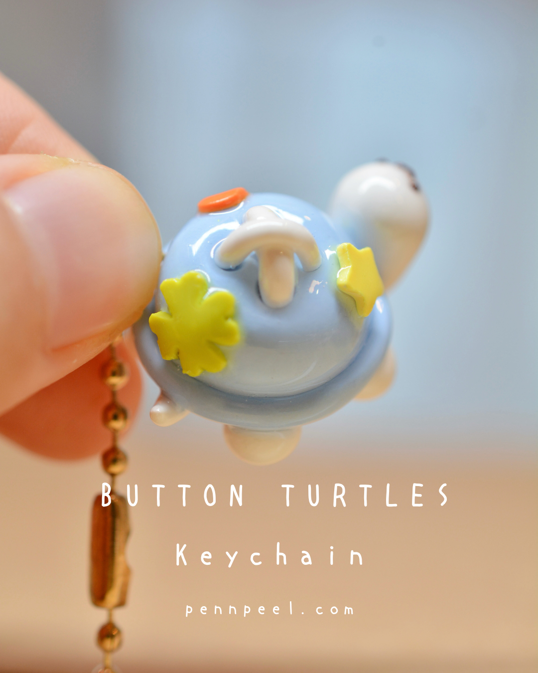 Button Turtle Keychain - Sky Blue 🩵 (Pre-order)